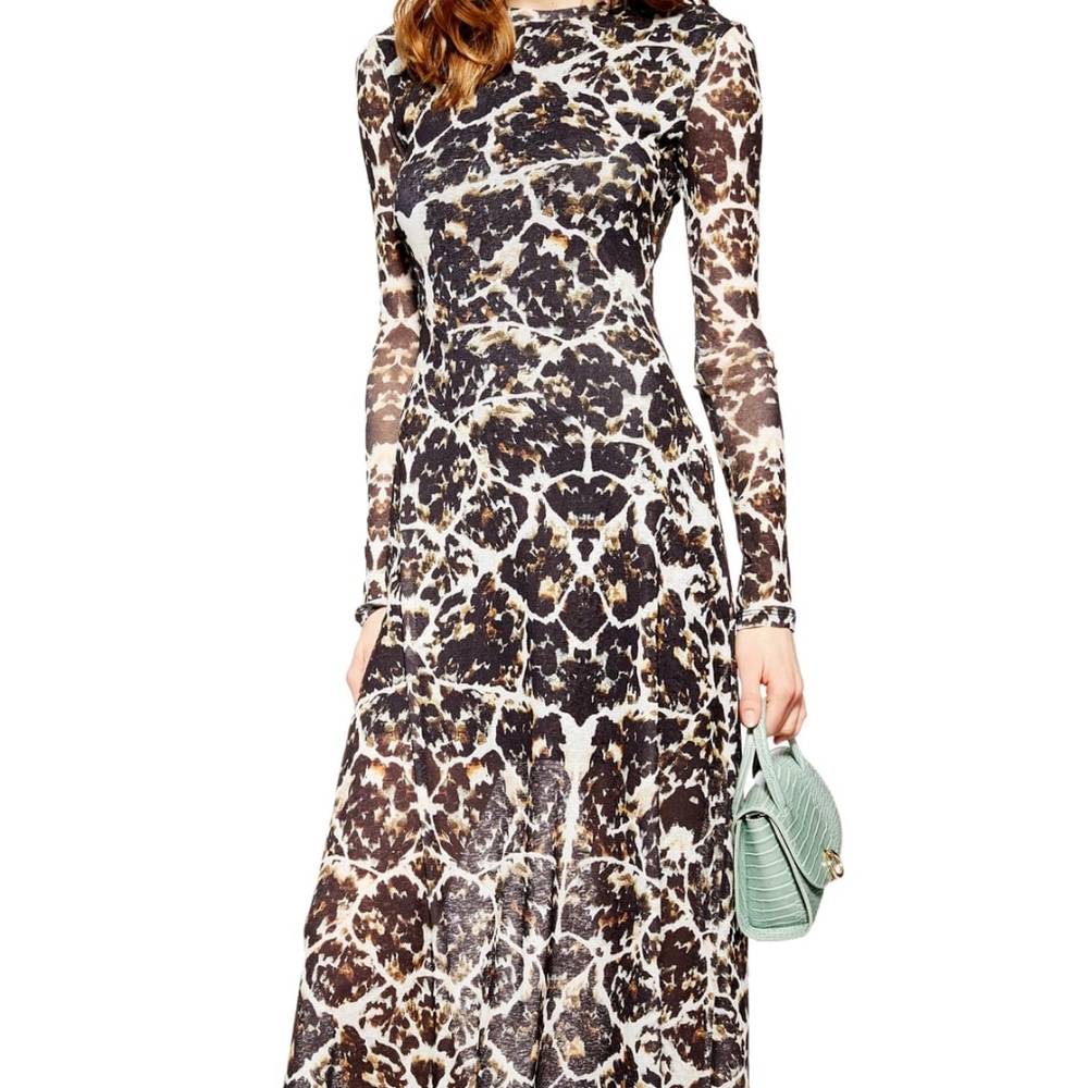 Topshop Tortoiseshell Midi Dress